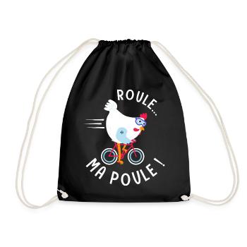 Roule Ma Poule – Humor Cycliste Vélo Homme Geschenk - Turnbeutel - Schwarz - Vorne