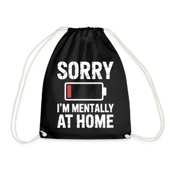 Low social battery of introverted lives - Drawstring Bag - black - Front