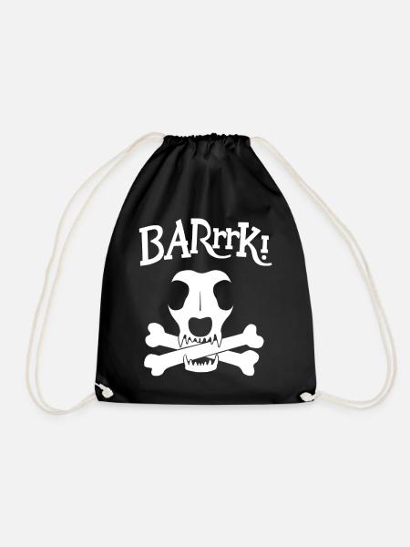 Piratenhund-Logo - Turnbeutel - Schwarz