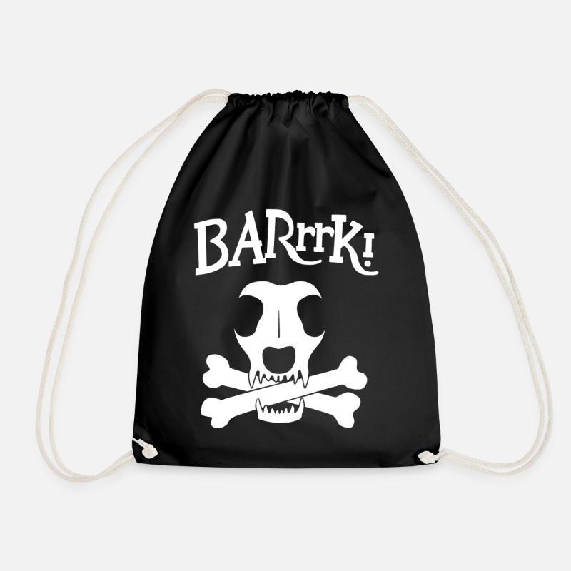 Piratenhund-Logo - Turnbeutel - Schwarz