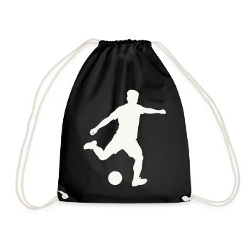 Foosball silhouette in motion - Drawstring Bag - black - Front