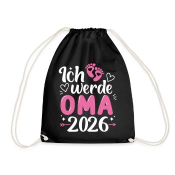 Oma 2026 - Turnbeutel - Schwarz - Vorne