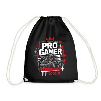 No Luck Just Skill Gamer - Drawstring Bag - black - Front