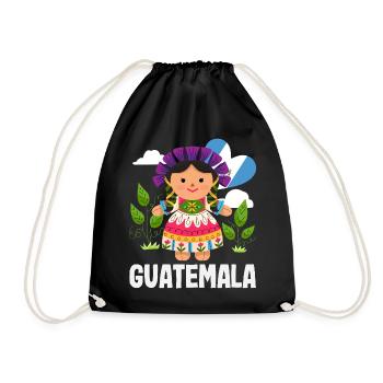 Guatemala Flagge T-Shirt Stolz & Heimat Chapín - Turnbeutel - Schwarz - Vorne