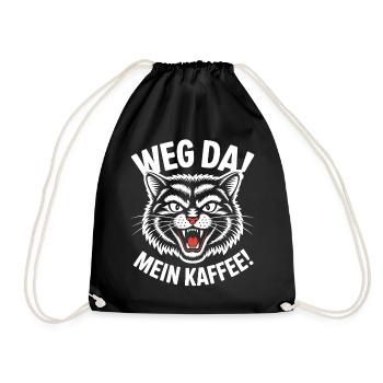 Mein Kaffee - Turnbeutel - Schwarz - Vorne