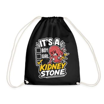 Kidney Stone Survivor - Funny Kidney Stone Motif - Drawstring Bag - black - Front
