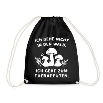 Therapiewald Pilzhumor - Turnbeutel - Schwarz - Vorne