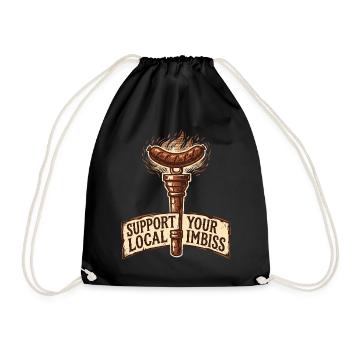 Support Imbiss Wurst - Drawstring Bag - black - Front