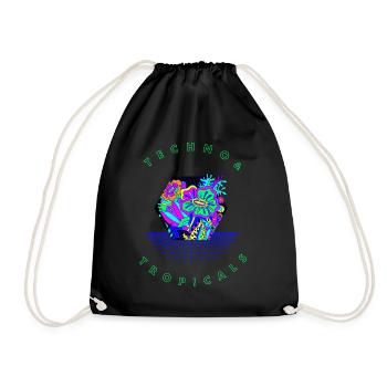 Le techno tropical fleurit - Sac de sport léger - noir - Devant