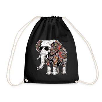 Tatouages traditionnels japonais d’éléphants - Sac de sport léger - noir - Devant