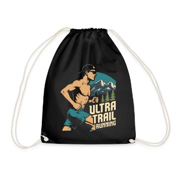 Ultra Trail Running  - Drawstring Bag - black - Front