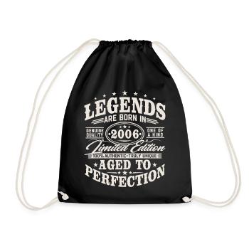 2006 Jahrgang Vintage Geburtstag Geschenk Retro - Turnbeutel - Schwarz - Vorne