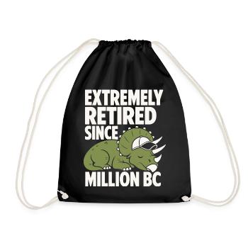 Extremely Retired Triceratops Humor - Turnbeutel - Schwarz - Vorne