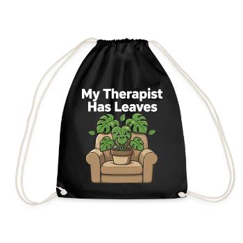 Mon thérapeute a de l’humour des feuilles, des plantes - Sac de sport léger - noir - Devant