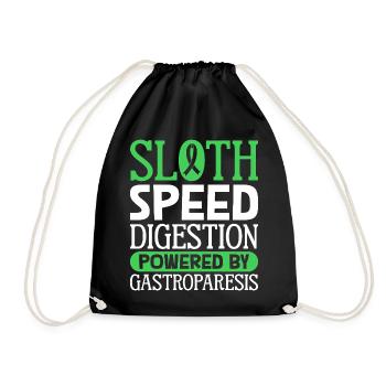 Gastroparese Humor - Faultier-Verdauung - Turnbeutel - Schwarz - Vorne