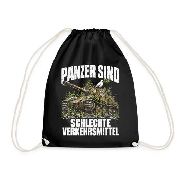 Panzer sind schlechte Verkehrsmittel - Turnbeutel - Schwarz - Vorne