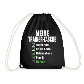 Handball Trainer Tasche – Taktiktafel & Plan B - Turnbeutel - Schwarz - Vorne