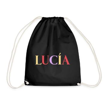 Name Spanierin Lucía - Turnbeutel - Schwarz - Vorne