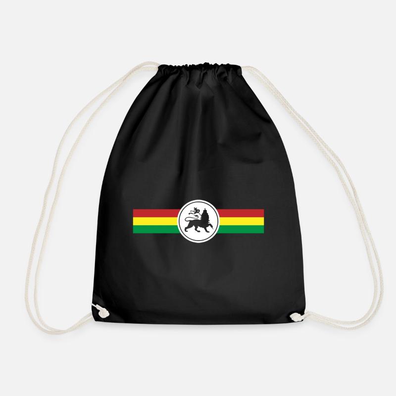 Flagge Rasta Reggae Reggaeton Löwe - Turnbeutel - Schwarz