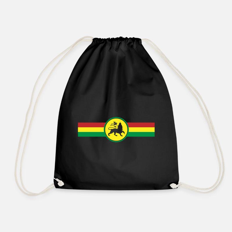 Flagge Rasta Reggae Reggaeton Löwe - Turnbeutel - Schwarz
