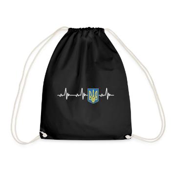 UKRAINE Flag - Drawstring Bag - black - Front