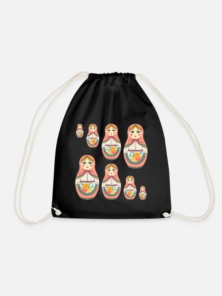 Matroschka Russland Babuschka Puppe - Turnbeutel - Schwarz