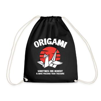 Origami Moment Is More Precious Than Treasure - Turnbeutel - Schwarz - Vorne