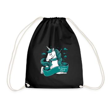 No Longer Silent, Unicorn, Sexual Assault Awarenes - Drawstring Bag - black - Front