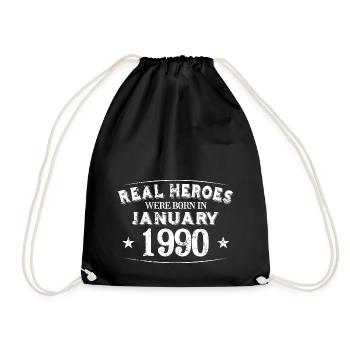 Real Heroes sont nés en Janvier 1990 Anniversaire - Sac de sport léger - noir - Devant