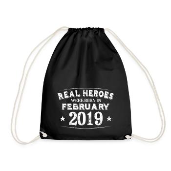 Real Heroes sont nés en février 2019 Anniversaire - Sac de sport léger - noir - Devant