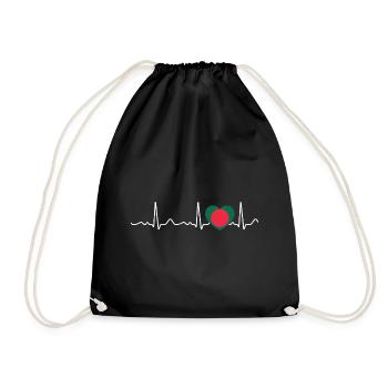 Bangladesh - rythme cardiaque, pouls, ligne cardiaque, ECG - Sac de sport léger - noir - Devant