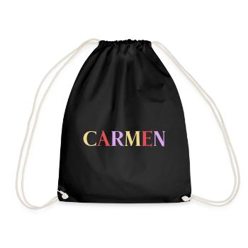 Name Spanierin Carmen - Turnbeutel - Schwarz - Vorne