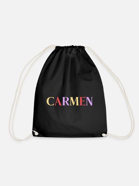 Name Spanish woman Carmen - Drawstring Bag - black