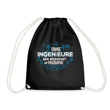 Ingenieur Philosophie Wissenschaft - Turnbeutel - Schwarz - Vorne
