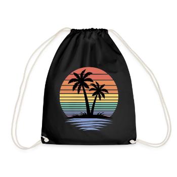 Tropical Island Palm Trees Beach Sommerurlaub - Turnbeutel - Schwarz - Vorne