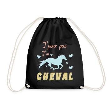 Je Peux Pas J ai Cheval - Amoureux des Chevaux - Sac de sport léger - noir - Devant