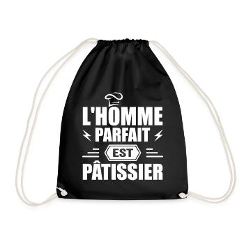 Der perfekte Mann ist Konditor Konditor-Geschenk - Turnbeutel - Schwarz - Vorne