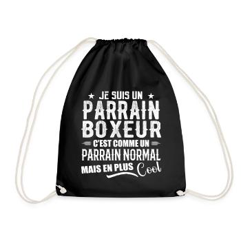 Boxer-Pate als normaler, aber coolerer Pate - Turnbeutel - Schwarz - Vorne