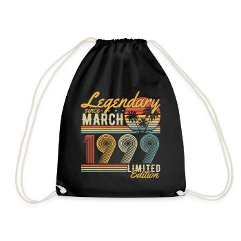 Légendaire depuis mars 1999 Vintage Birthday - Sac de sport léger - noir - Devant