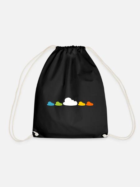 bunte Wolken - Turnbeutel - Schwarz