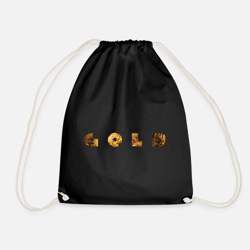 Gold Schrift Logo Style - Turnbeutel - Schwarz