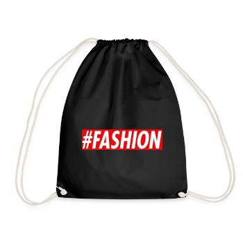 #Fashion - Drawstring Bag - black - Front