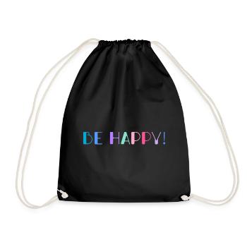 Sei glücklich Regenbogen - Turnbeutel - Schwarz - Vorne