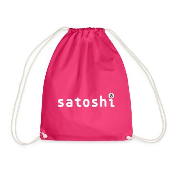 Satoshi Bitcoin Shirt - Turnbeutel - Fuchsia - Vorne