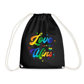 L’amour gagne toujours clr - Sac de sport léger - noir - Devant