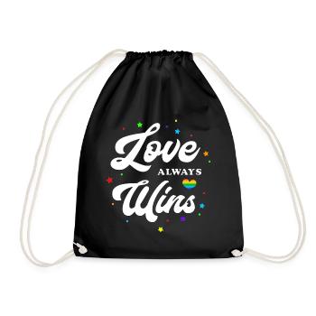 L’amour gagne toujours - Sac de sport léger - noir - Devant
