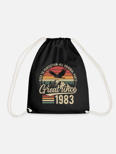 Großartig seit 1983 Jahrgang Vintage Geburtstag - Turnbeutel - Schwarz