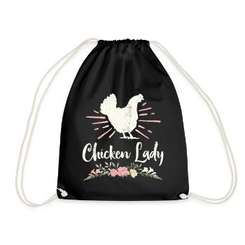 Crazy Chicken Lady - Drawstring Bag - black - Front