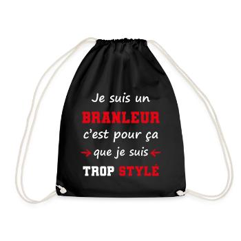 cadeau marrant mec stylé branleur - Sac de sport léger - noir - Devant