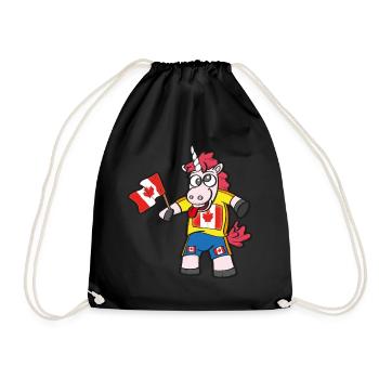 Canadian Crazy Unicorn - Drawstring Bag - black - Front